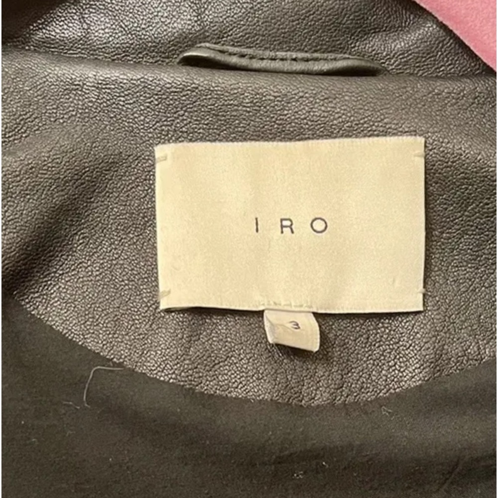 IRO Motorcyle Jacket Black Leather in Size 3 / L. $1205 retail - Picture 4 of 4